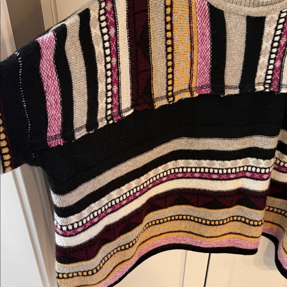 easel Striped Crewneck Sweater in Black, Pink & Cream - Picture 3 of 6